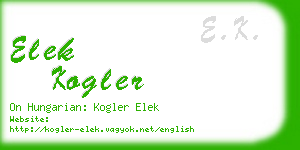 elek kogler business card
